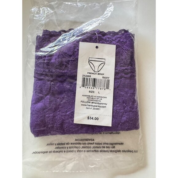 Hankypanky French Brief Size Large Purple Ramy NWT $34. - Picture 5 of 5